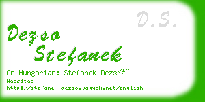 dezso stefanek business card